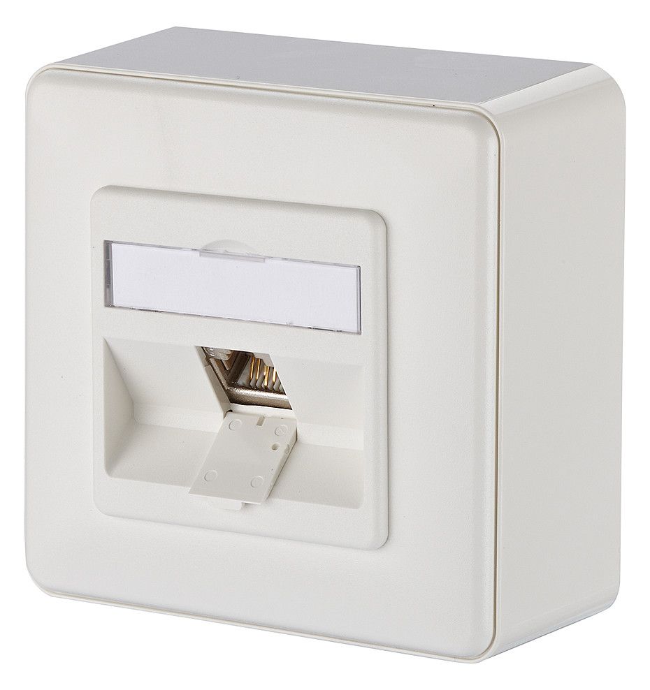 Metz 1309110002-E E-DAT Modul 1 Port AP Cat.6A reinweiß Anschlussdose