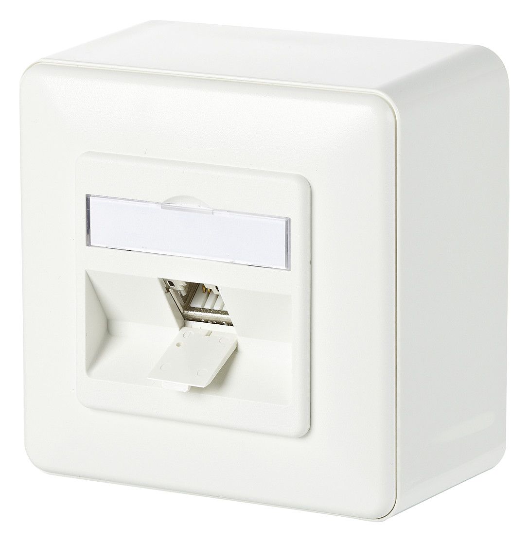 Metz 130B11D10002-E Modul Cat.6A 1 Port 180° M AP reinweiß Anschlussdose