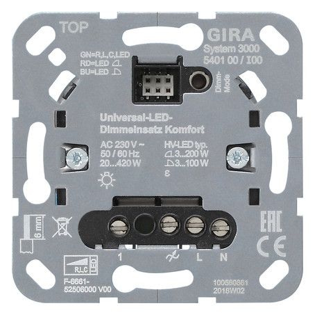 GIRA 540100 S3000 Uni-LED-Dimmeinsatz Komfort Einsatz
