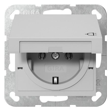 GIRA 4454015 SCHUKO-Steckdose Klappdeckel System 55 Grau matt (lack.)