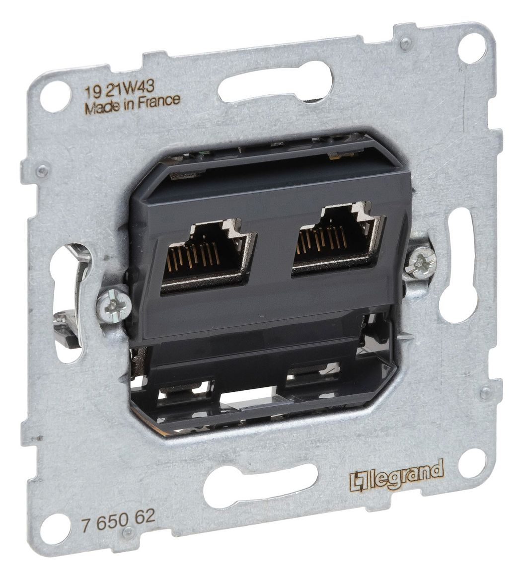 Legrand 765062 SEANO Einsatz Datendose 2xRJ45 Kat.6A STP geschirmt