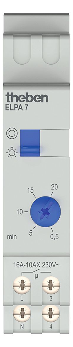 Theben ELPA 7 REG Treppenlichtschalter 600W LED 0,5-20Min Ausschaltvorw.0070002