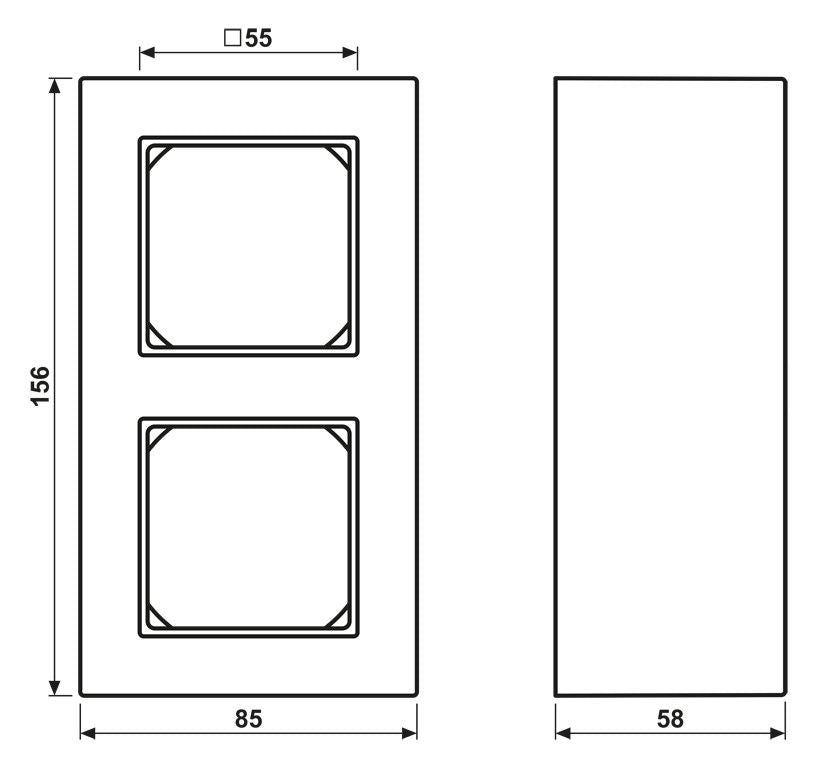 Jung A5582HBFWW Rahmen 2fach A 550 28mm Aufbauhöhe