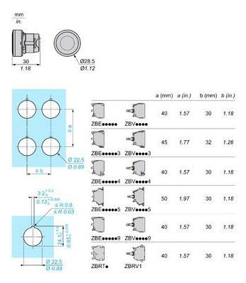 Schneider ZB5AW313 Frontelement weiß f.Leuchtdrucktaster D22mm