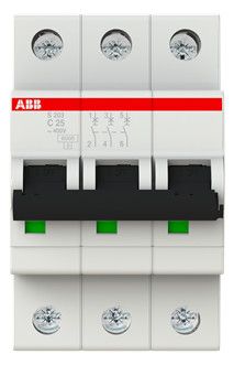 ABB S203-C25 Sicherungsautomat C-Char., 6 kA, 25A, 3P