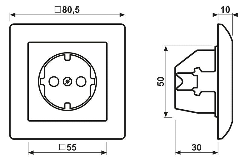 Jung AS1520KIWW SCHUKO Steckdose volle Platte erh.Ber. Serie AS alpinweiß
