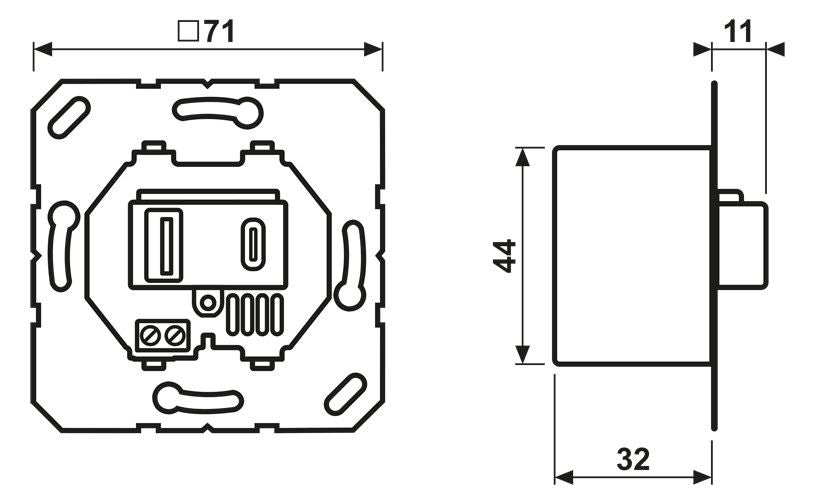 Jung USB15CAWW USB-Ladegerät alpinweiß m.1xTyp A u.1xTyp C