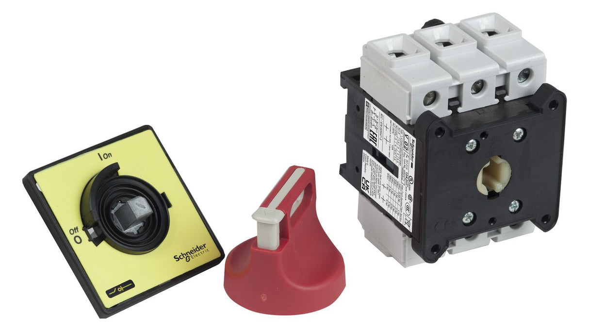 Schneider VCF3 NOT-AUS Hauptschalter 4-Lochbef. 3p 690V 63A Griff rot abschl.