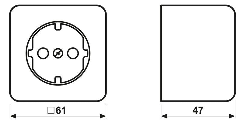 Jung 620AWW AP-SCHUKO Steckdose 61x61x47mm AP600 alpinweiß