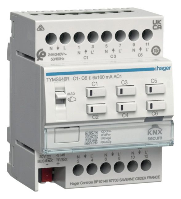 Hager TYMS646R Heiz.-aktor 6f KNX Sec m.