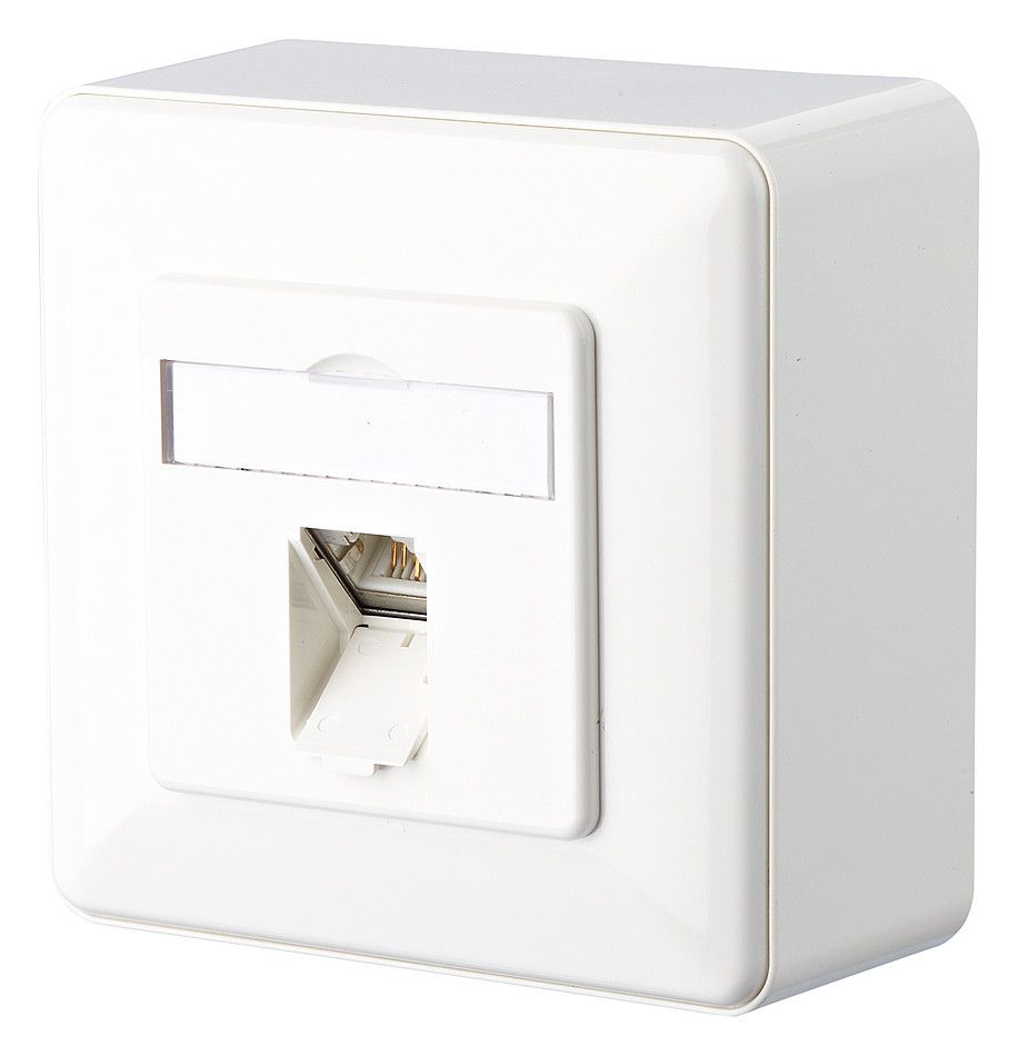Metz 1307370002-I E-DAT Cat.6 1 Port AP reinweiß Anschlussdose