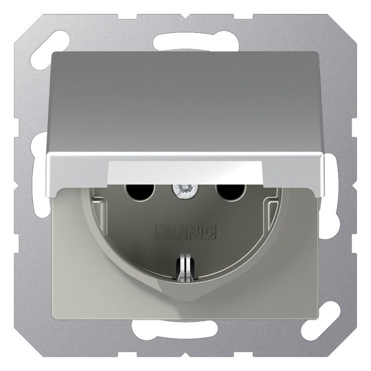 Jung A1520BFKLAL SCHUKO Steckd.m.Klappd.