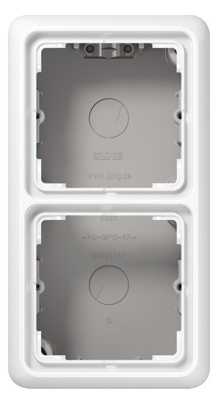 Jung CD582AWW Aufputz-Kappe 2fach m.Rahmen alpinweiß