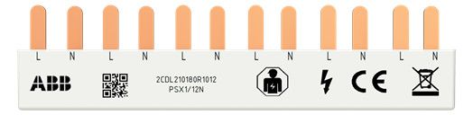 ABB PSX1/12N Phasenschiene FlexLine 1P+N 12Pins 6 TE 10qmm 2CDL210180R1012