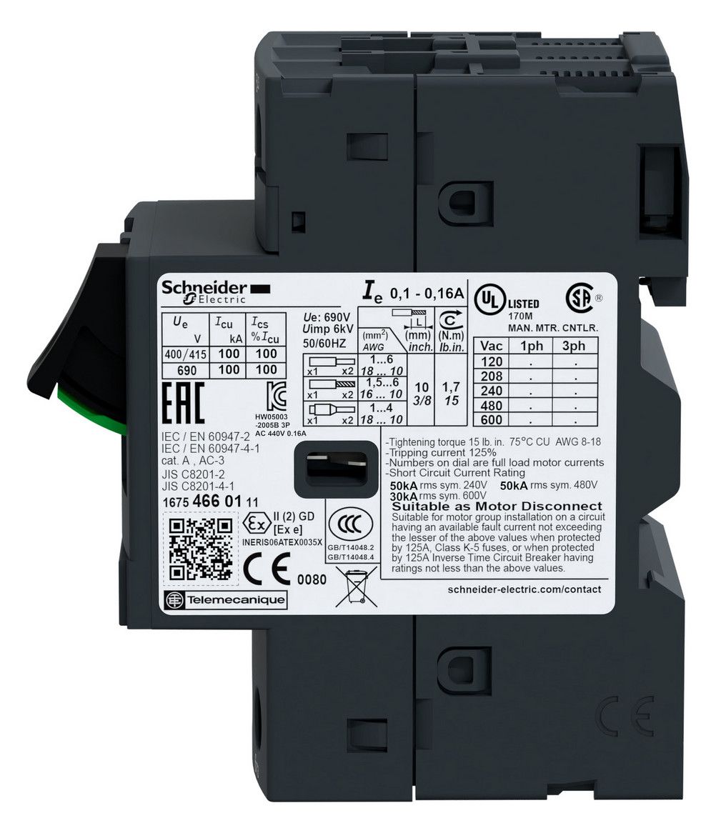 Schneider GV2ME06 Motorschutzschalter 3p 1-1,6A Tasterbet.