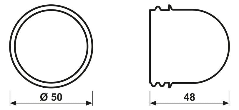 Jung 37R Schraubhaube hoch rot f.Lichtsignal LM max.54mm Länge