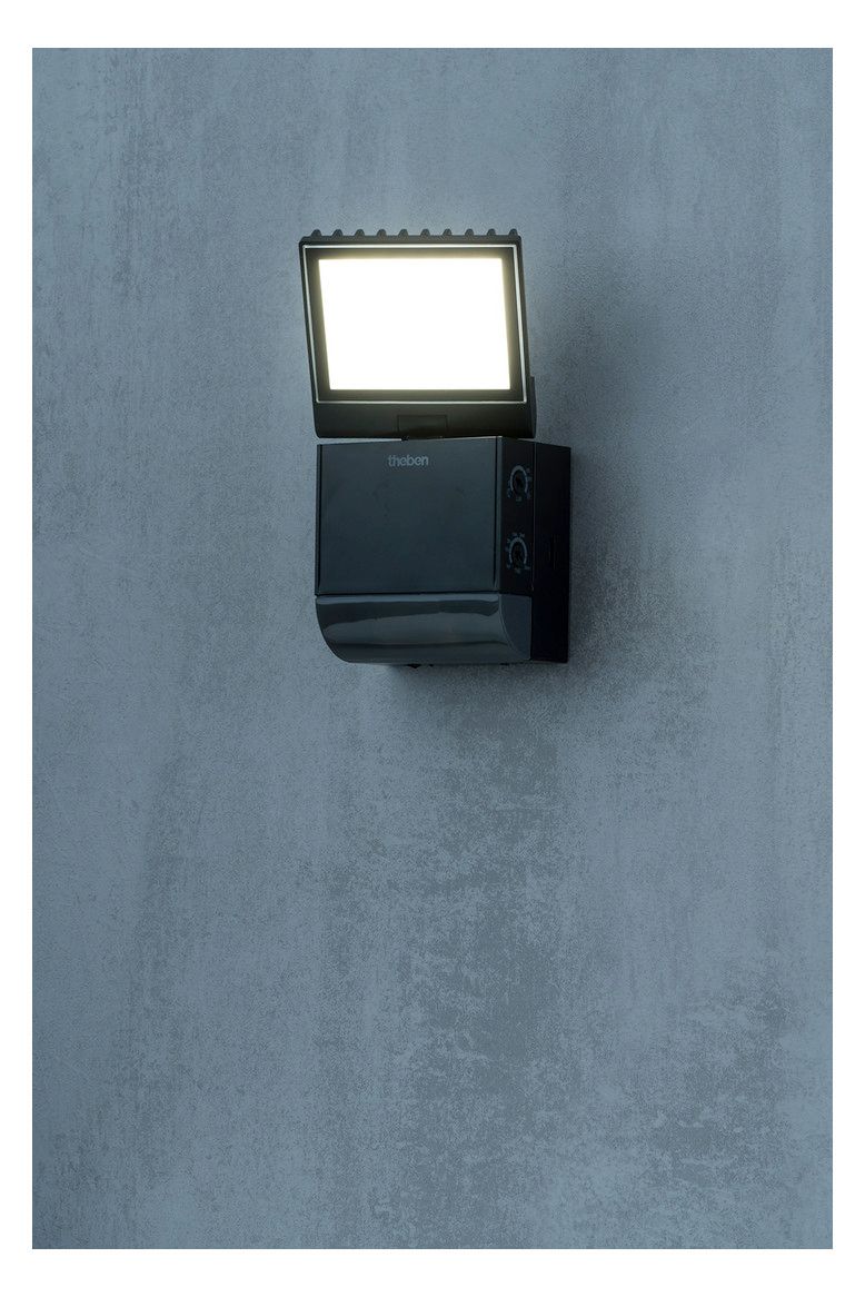 Theben theLeda S8-100 BK LED-Strahler m.Bew.melder f.Wandm. 8W sw 1020801
