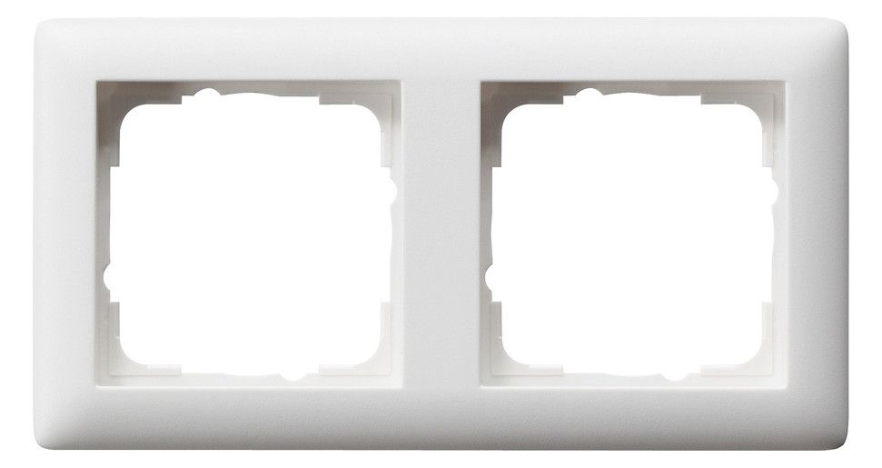 GIRA 021204 Abdeckrahmen 2fach Standard 55 Reinweiß seidenmatt