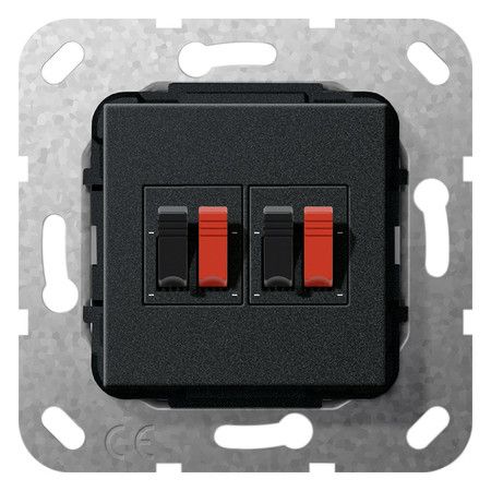 GIRA 569310 Lautsprecheranschluss 2fach Einsatz Schwarz matt