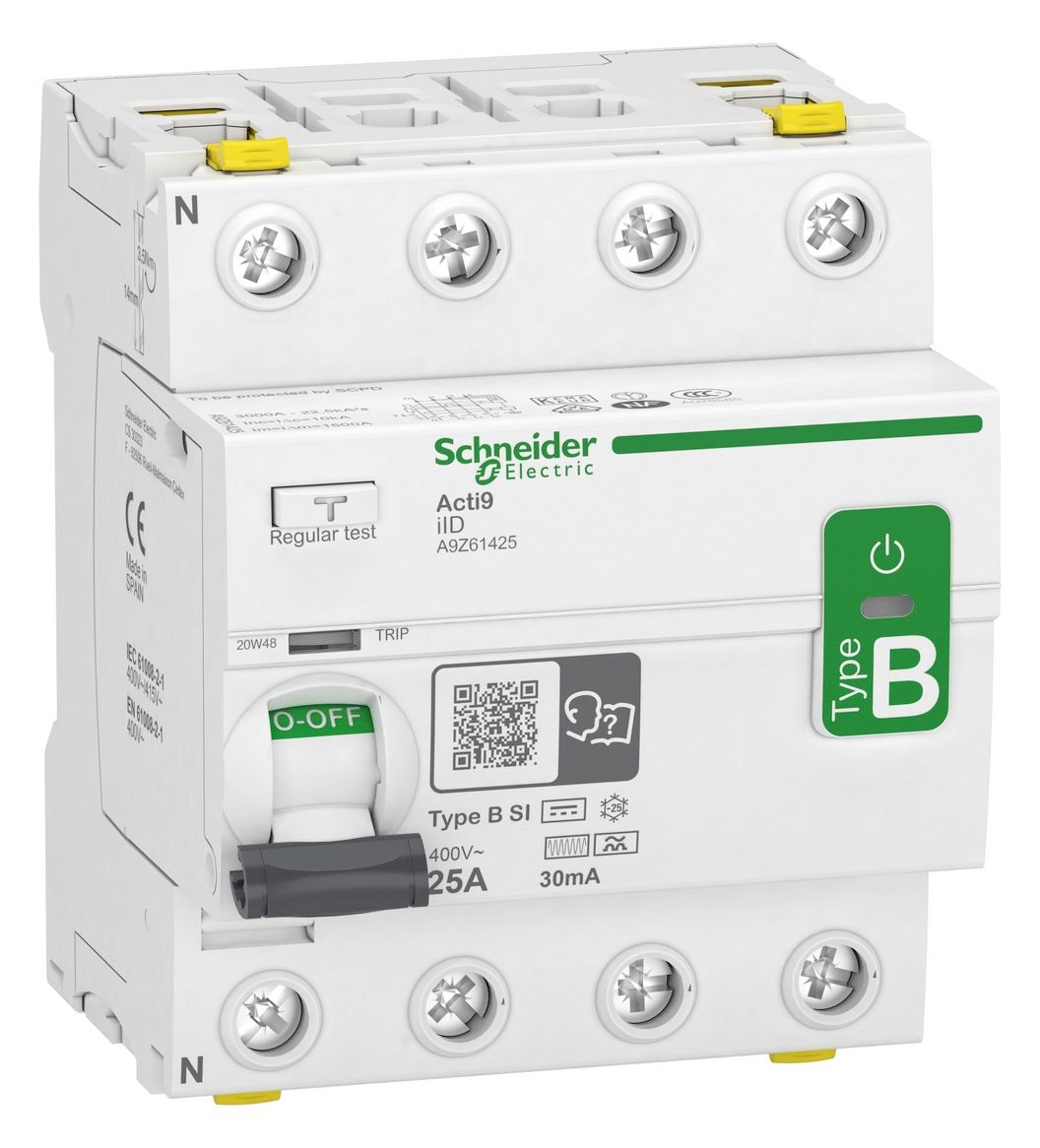 Schneider A9Z61425 FI-Schalter 4P 25A 30mA IID TYP B-SI Allstromsensitiv