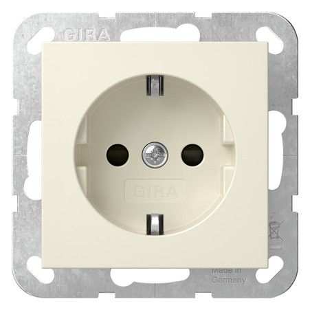 GIRA 445301 SCHUKO-Steckdose m.Shutter System 55 Cremeweiß glänzend
