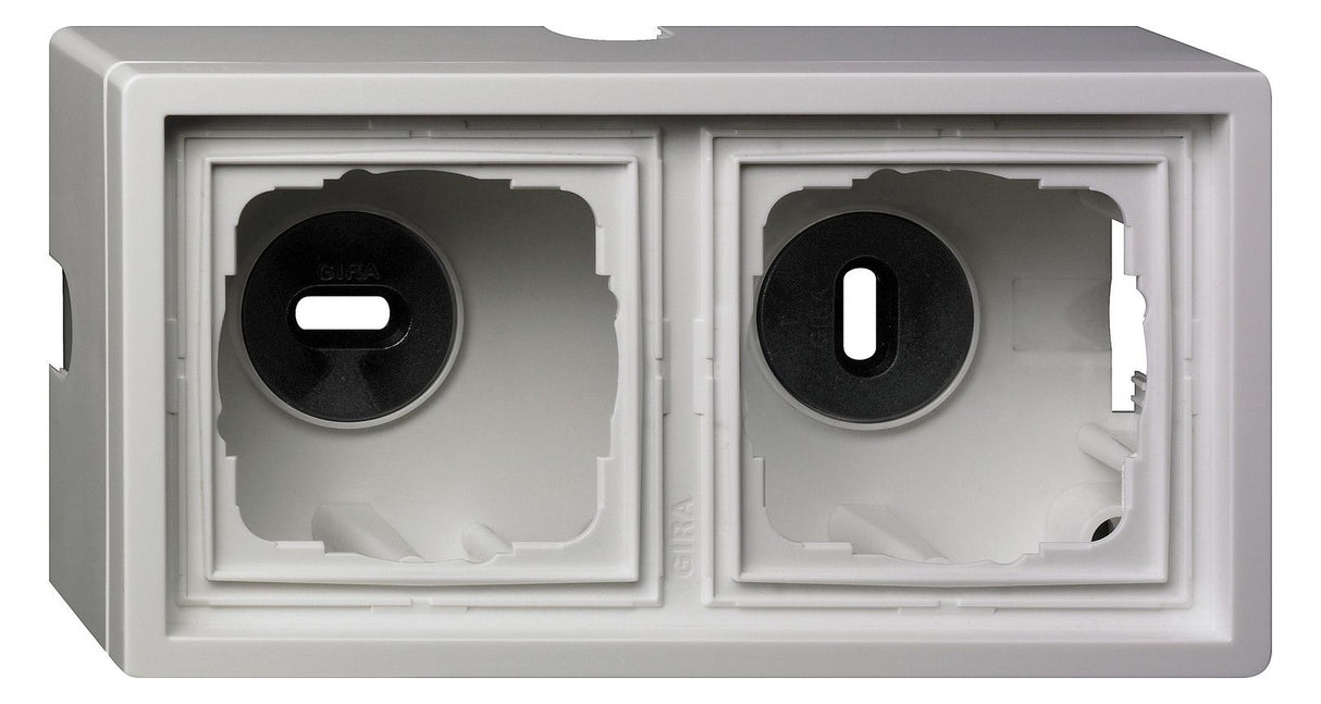 GIRA 0062112 AP-Gehäuse 2fach+Rahmen Flächenschalter Reinweiß glänzend
