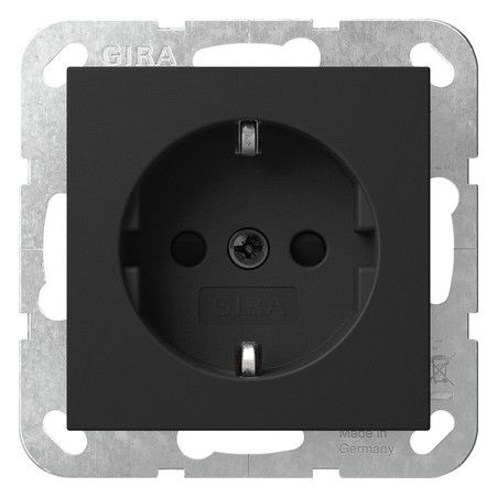 GIRA 4453005 SCHUKO-Steckdose m.Shutter System 55 Schwarz matt (lackiert)