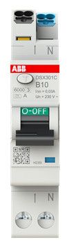 ABB DSX301CA-B10/0,03 FI/LS-Schalter 1 TE 6kA 1P+N Typ A B10 2CSR255165R1105