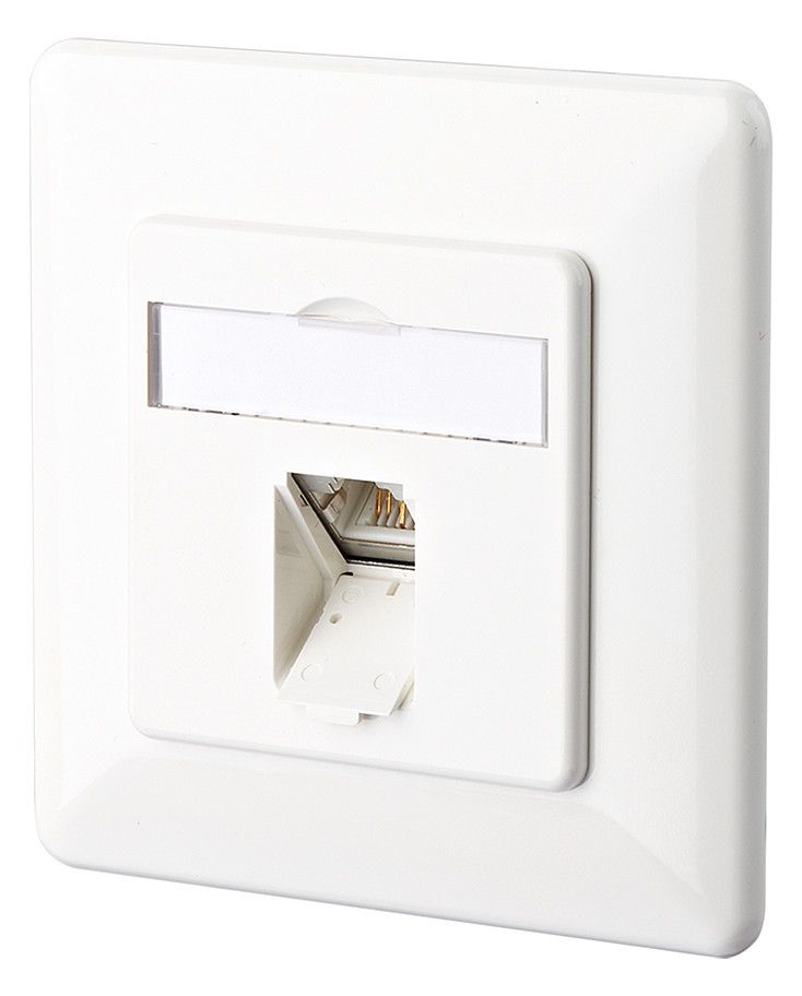 Metz 1307371002-I E-DAT Cat.6 1 Port UP reinweiß Anschlussdose