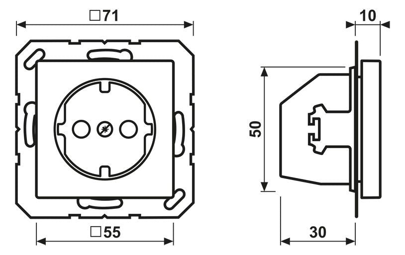 Jung A1520NWW SCHUKO Steckdose o.Kralle Serie A alpinweiß