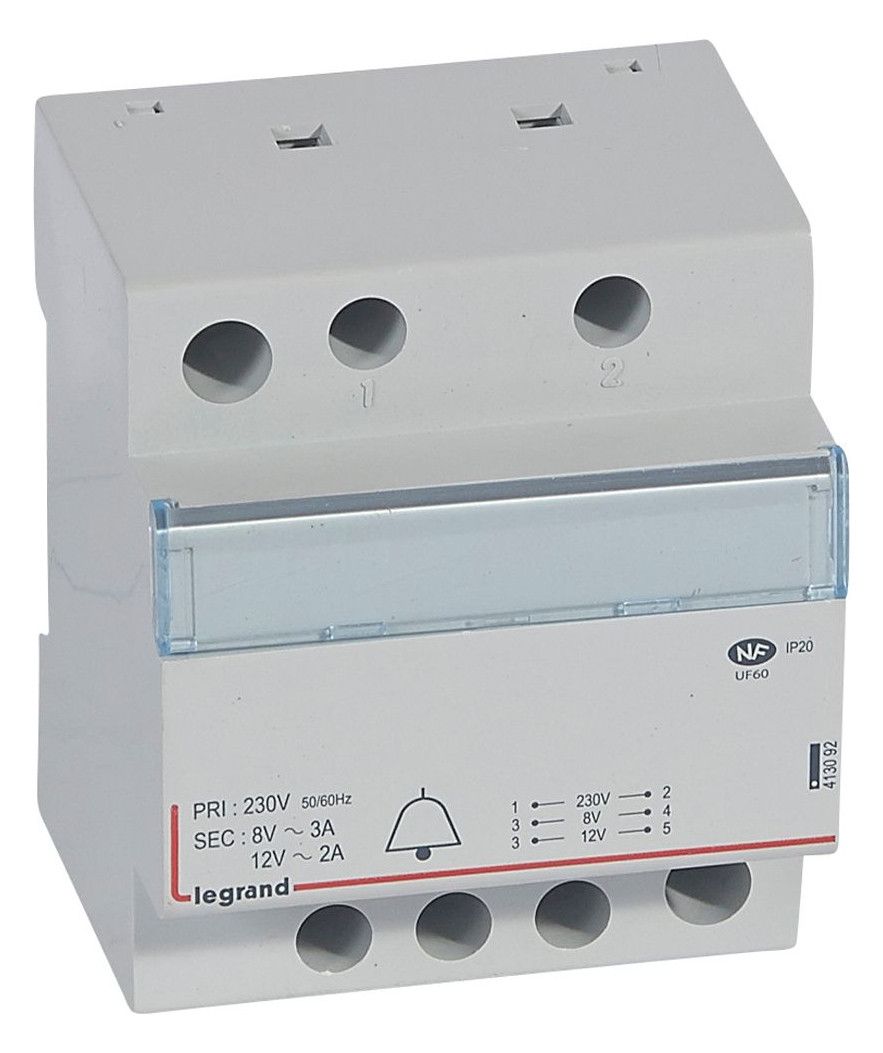 Legrand 413092 Klingeltrafo 2/3A 24VA prim.230VAC sek.12/8VAC Strom 4TE