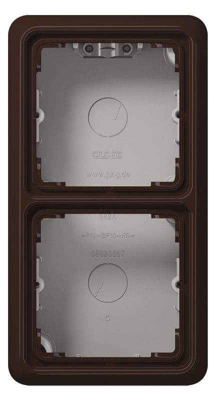 Jung CD582ABR Aufputz-Kappe 2fach m.Rahmen braun