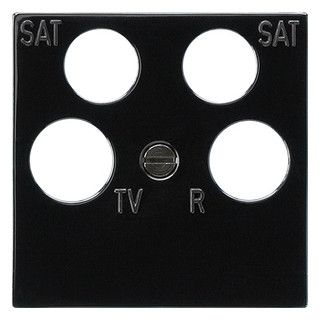 GIRA 025910 Zentralplatte 4fach Schwarzglasoptik