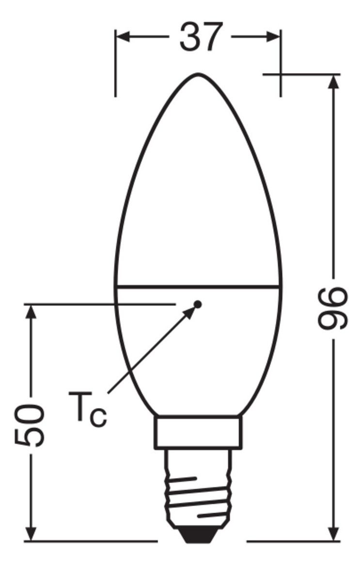 Ledvance CLASSIC B P 4.9W 827 FR E14 470lm 2700K LED-Minikerze