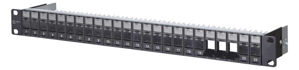 Metz 130920-BK-E Modul 19z Modulträger 1HE 24 Port schwarz unbestückt