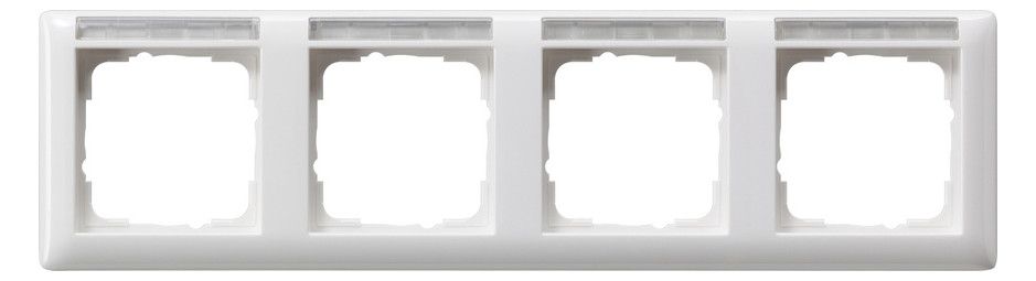 GIRA 109403 Abdeckrahmen 4fach waager. BSF Standard 55 Reinweiß glänzend