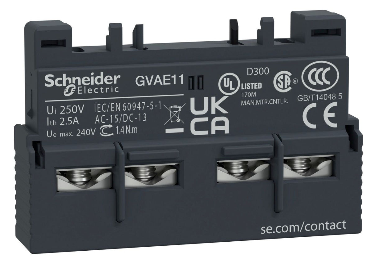 Schneider GVAE11 Hilfsschalter 1S1Ö Front Schraubanschluß