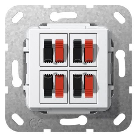 GIRA 569403 Lautsprecheranschluss 4fach Einsatz Reinweiß glänzend