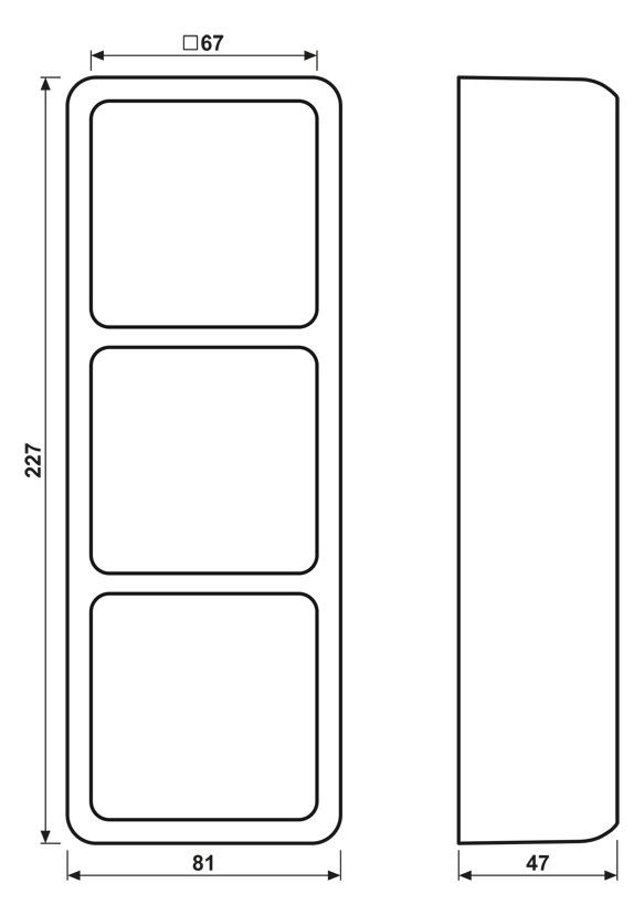 Jung CD583AWW Aufputz-Kappe 3fach m.Rahmen alpinweiß