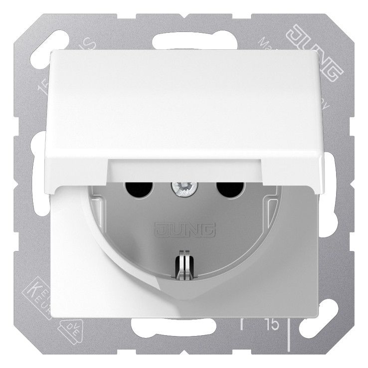 Jung AS1520BFKLWW SCHUKO Steckdose Klappdeckel bruchsicher AS alpinweiß