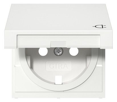 GIRA 492227 Abdeckung SCHUKO-Steckdose Klappdeckel System 55 Reinweiß seidenm.