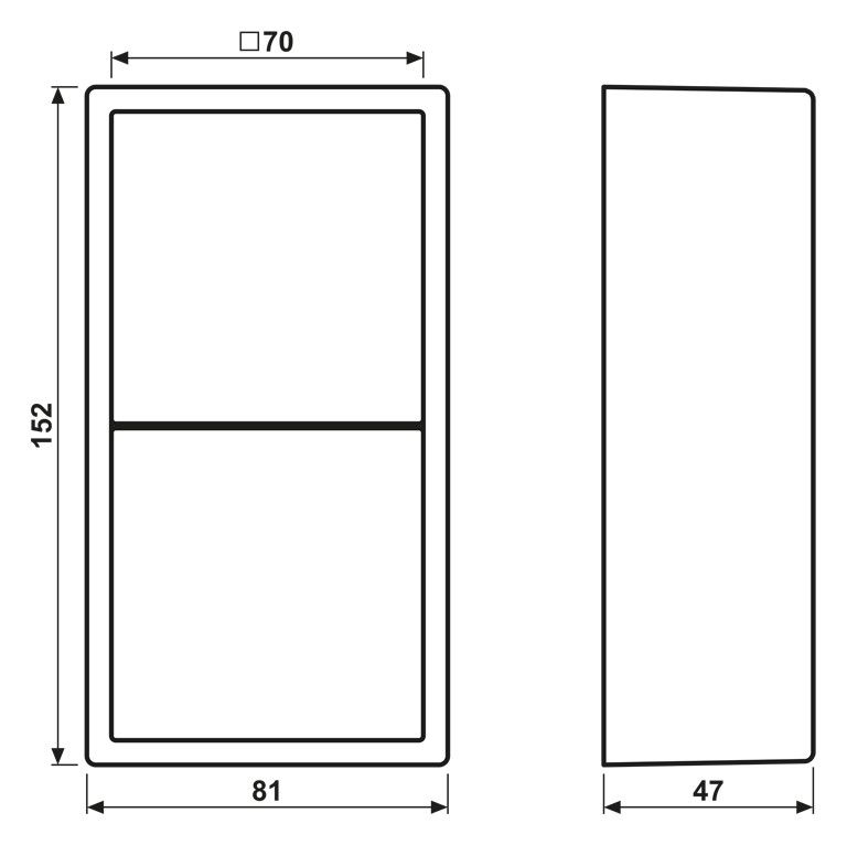 Jung LS582AWW Aufputz-Kappe 2fach m.Rahmen LS alpinweiß