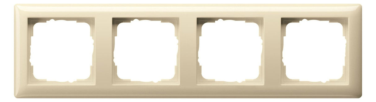 GIRA 021401 Abdeckrahmen 4fach Standard 55 Cremeweiß glänzend