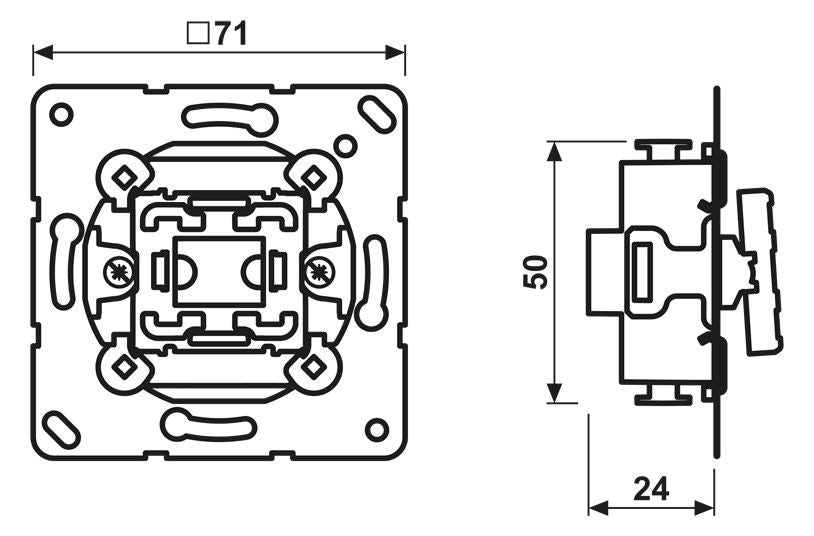 Jung 506EU Wippschalter Universal Aus-Wechsel o.Kralle 10AX 250VAC