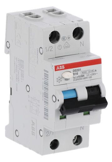 ABB DS201A-B16/0,03 FI/LS-Schalter 6kA 1P+N Typ A B 16A 30mA 2CSR255180R1165