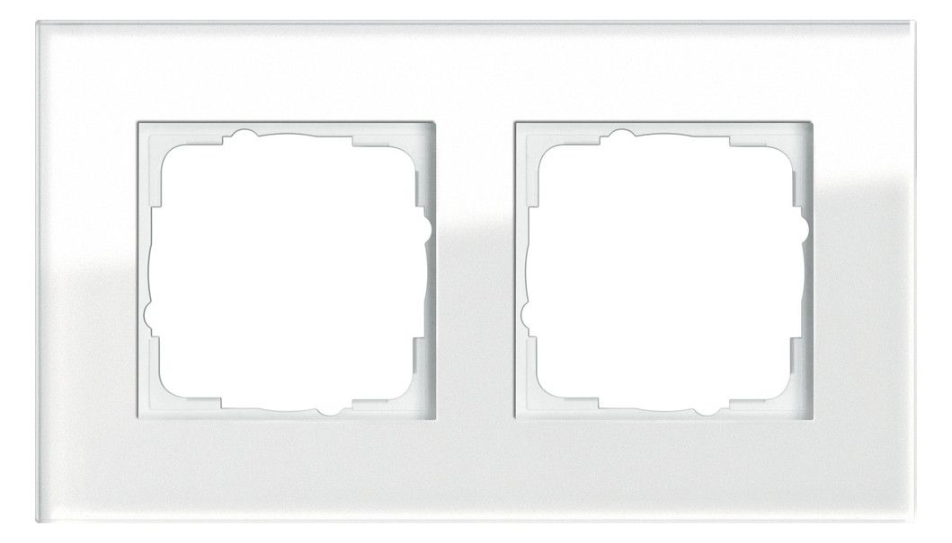 GIRA 021212 Abdeckrahmen 2fach Esprit Glas Weiß