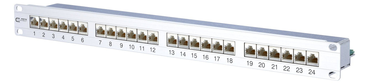 Metz 130855C-E E-DAT Cat.6A 24 Port Patchfeld 1HE LSA