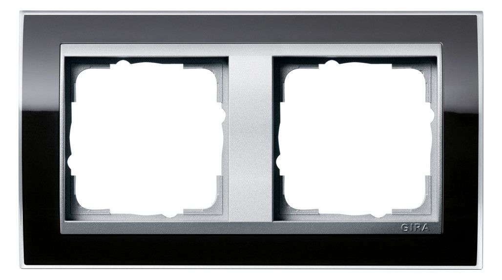 GIRA 0212736 Abdeckrahmen 2fach Zwischen rahmen F/Alu Event Klar Schwarz
