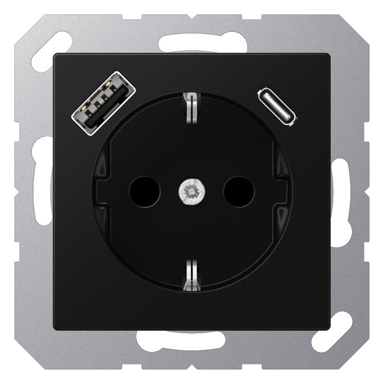 Jung A1520-15CASWM SCHUKOsteckdose m.USB Typ AC