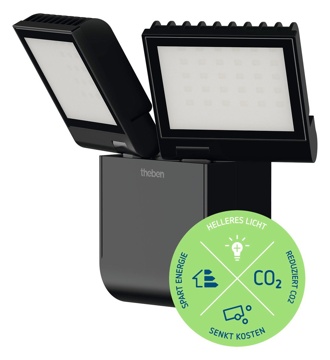 Theben theLeda S17-100L BK LED-Strahler f.Wandm. 17W sw 1020603